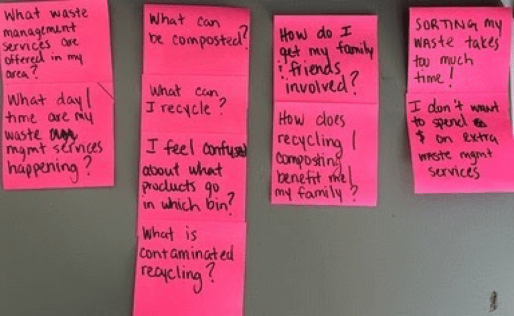 post it notes with user quotes